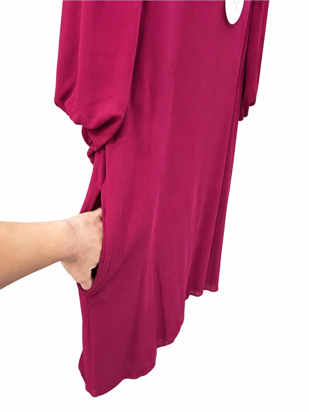 NWT Umgee USA Berry Balloon Sleeve Shift Dress Pockets Size L - Picture 7 of 7
